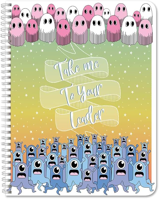 Cute Alien Cover Notebook, 100 Pages, Wire-O, 8.5x11