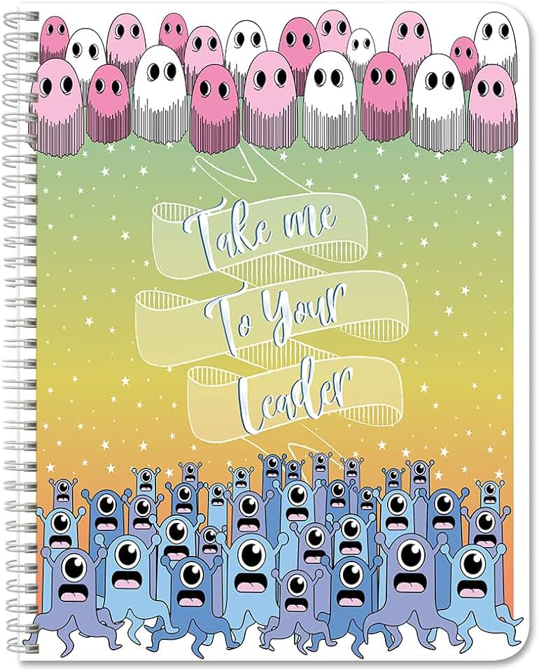Cute Alien Cover Notebook, 100 Pages, Wire-O, 8.5x11