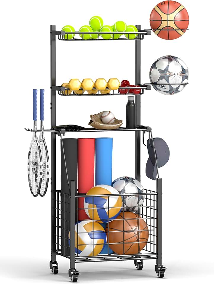 Heavy Duty Sports Equipment Storage Cart
