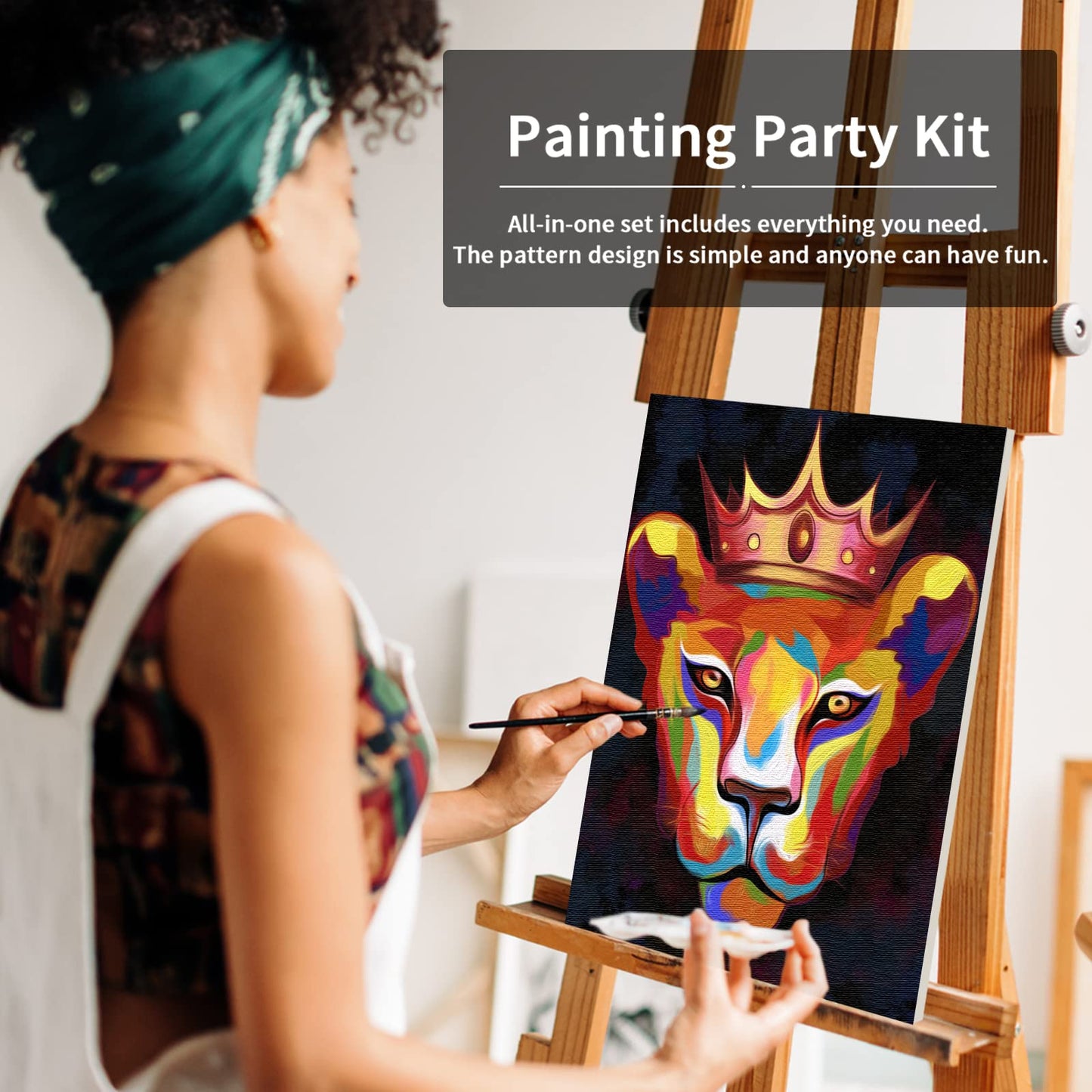 Canvas Painting Kit with 8x10 Pre Drawn Canvas and 8 Acrylic Colors