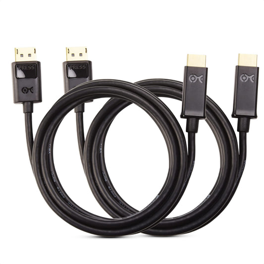 2-Pack DisplayPort to HDMI Adapter Cable, 6 Feet