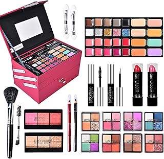 All-in-One Makeup Kit for Women with Eyeshadow, Lipstick, Blush, and More