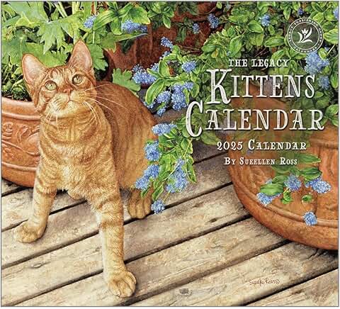 Kittens 13x12 Paper Hanging Wall Calendar 2025