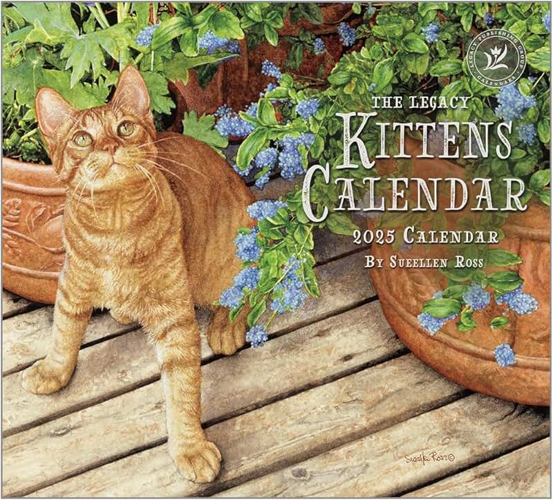Kittens 13x12 Paper Hanging Wall Calendar 2025