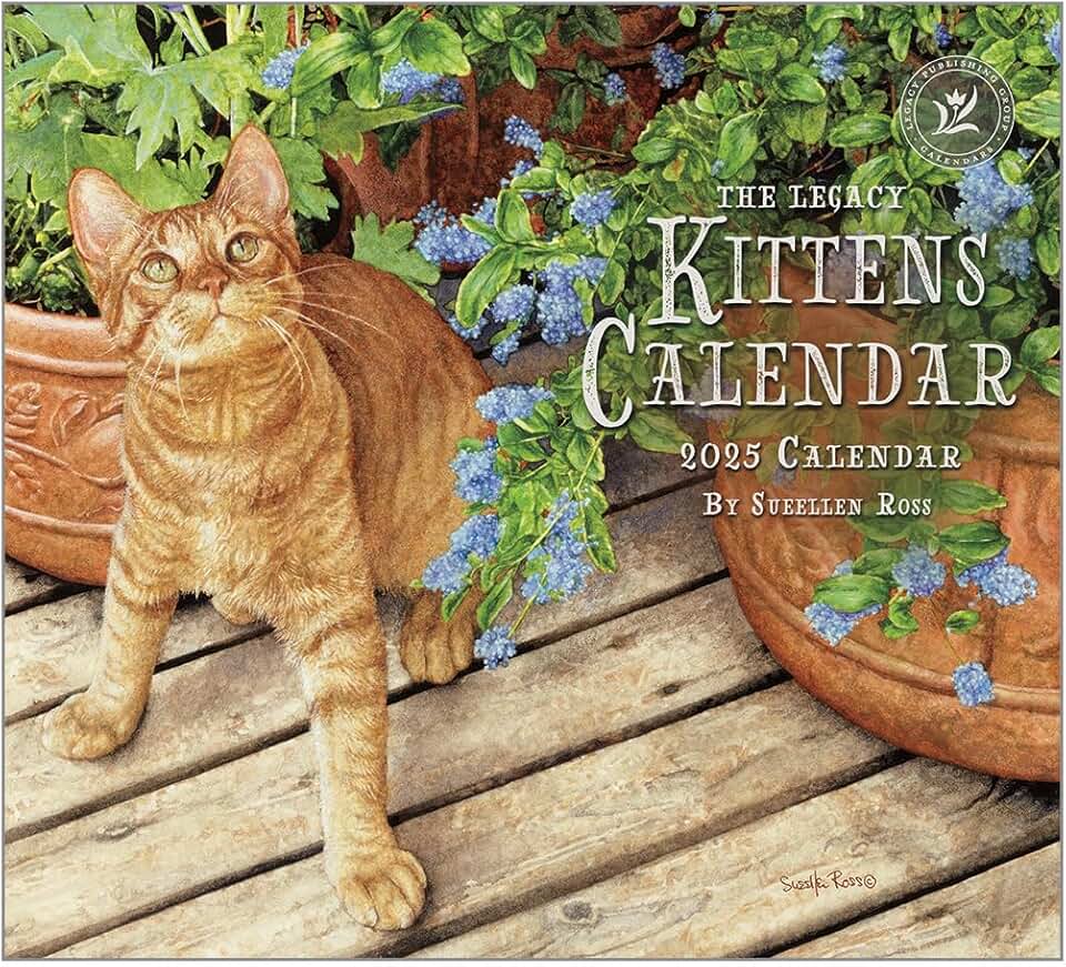 Kittens 13x12 Paper Hanging Wall Calendar 2025