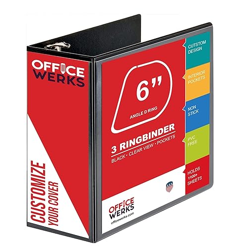 6 Inch 3 Ring Heavy Duty Binder with Pockets