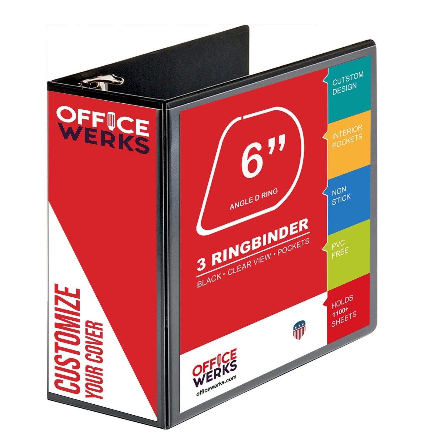 6 Inch 3 Ring Heavy Duty Binder with Pockets