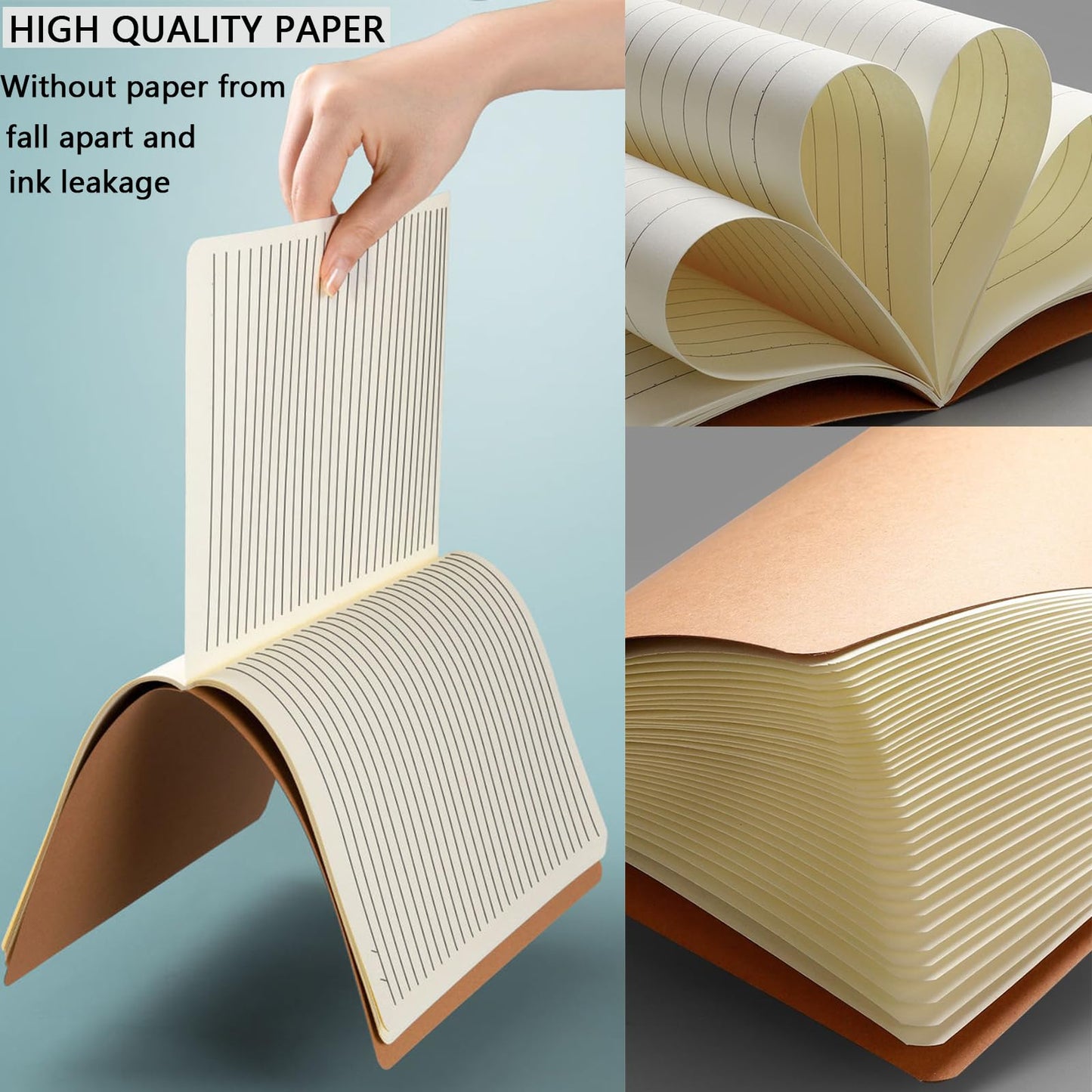 16 Kraft Notebooks for Writing and Sketching