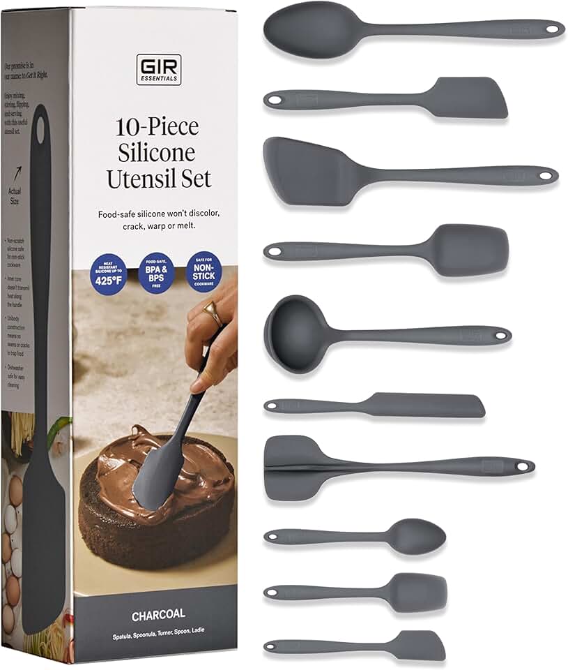 10-Piece Silicone Kitchen Utensil Set in Charcoal