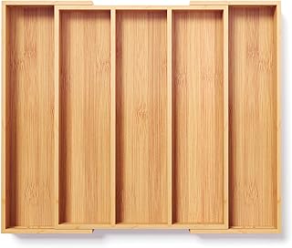 Adjustable Bamboo Silverware Drawer Organizer