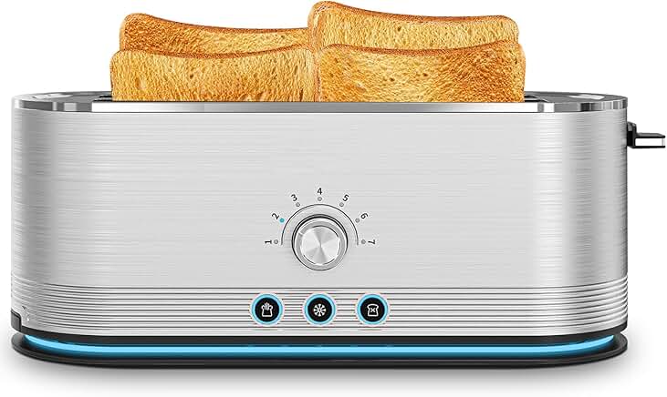 4-Slice Toaster with 7 Browning Settings and Removable Crumb Tray