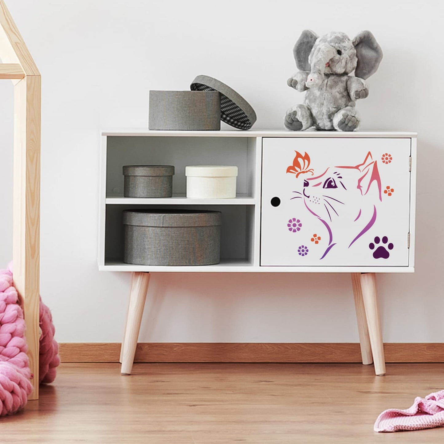 11.8x11.8" Square Cat Art Kit with Templates