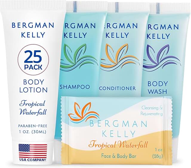 Tropical Waterfall Hotel Toiletries Set, 125 Pieces