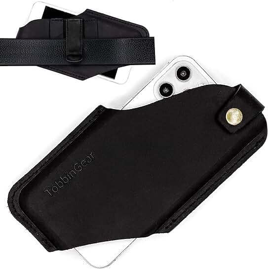 Leather Cell Phone Holster with Belt Clip for iPhone