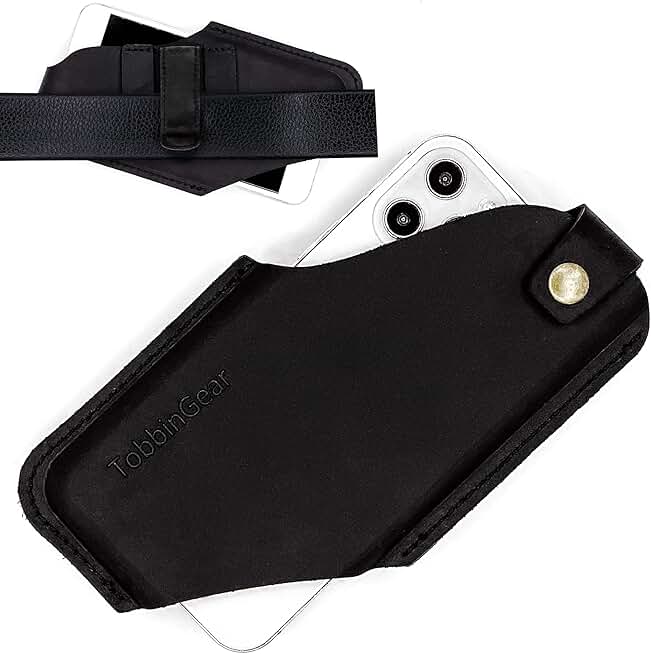 Leather Cell Phone Holster with Belt Clip for iPhone