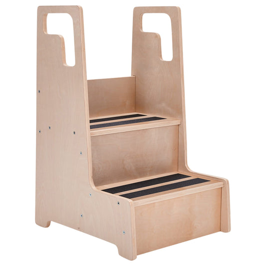Reach-Up Step Stool With Handles, Reach-Up Step Stool, Natural