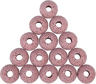50 Pink Lava Rock Beads for Jewelry and DIY Projects