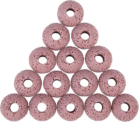 50 Pink Lava Rock Beads for Jewelry and DIY Projects