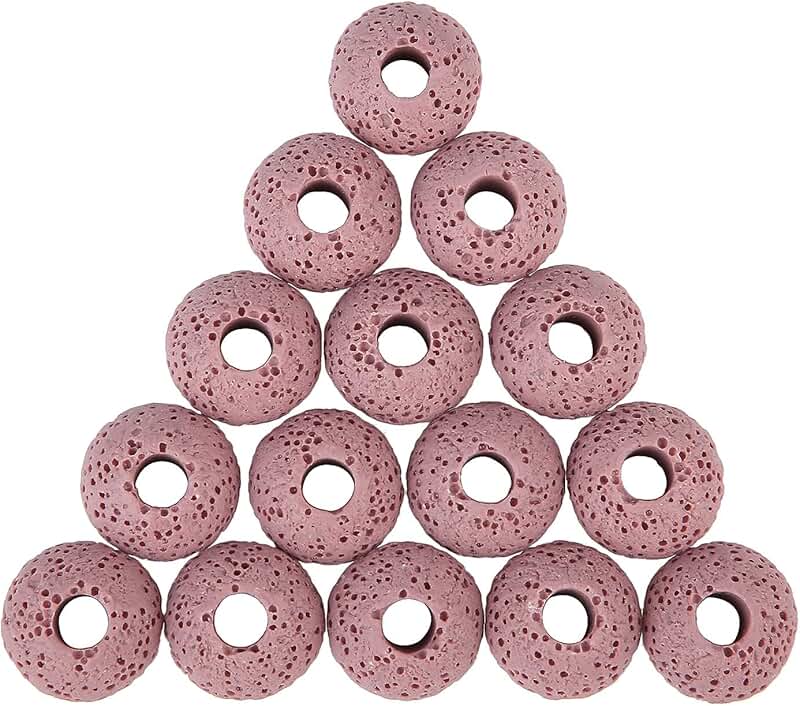 50 Pink Lava Rock Beads for Jewelry and DIY Projects