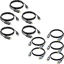 5-Pack 10ft 4K HDMI and 6ft DisplayPort to HDMI Cables
