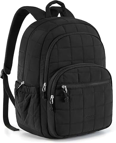 Quilted Water-Resistant Laptop Backpack for Women