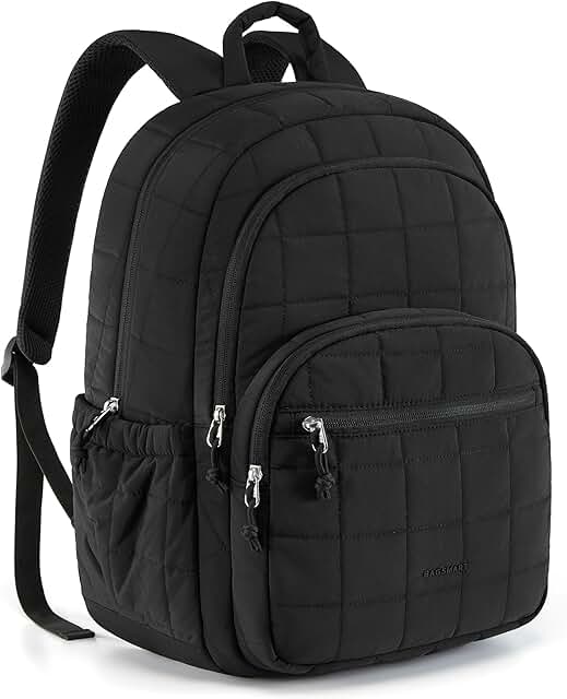 Quilted Water-Resistant Laptop Backpack for Women