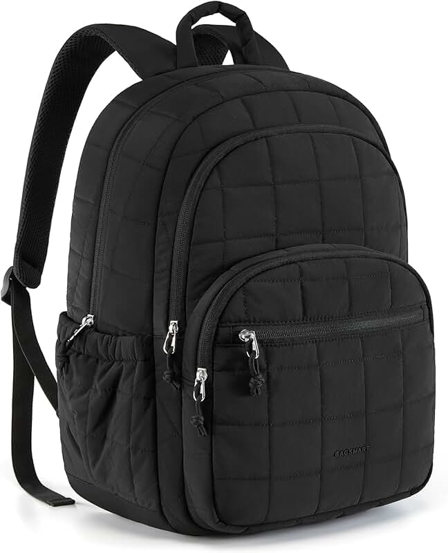 Quilted Water-Resistant Laptop Backpack for Women