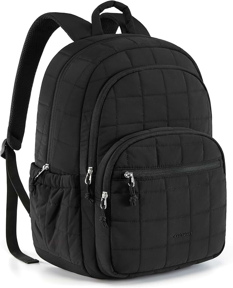Quilted Water-Resistant Laptop Backpack for Women