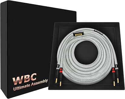 5 Foot 8 AWG OFC Speaker Cable with Gold Banana Plugs