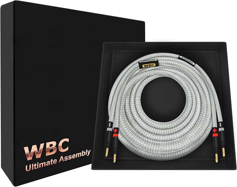 5 Foot 8 AWG OFC Speaker Cable with Gold Banana Plugs