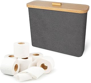 Bamboo Toilet Paper Storage Basket for Bathroom