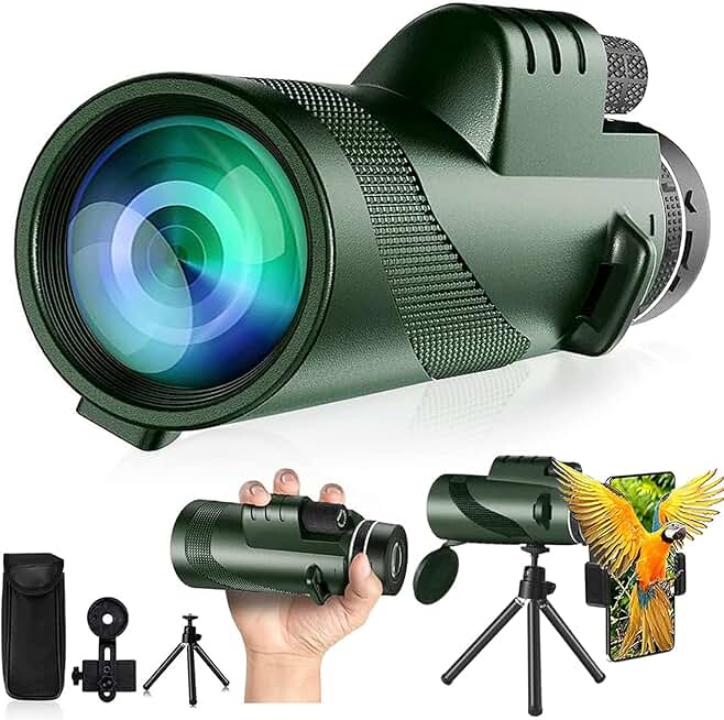 High Definition 80x100 Monocular Telescope for Adults