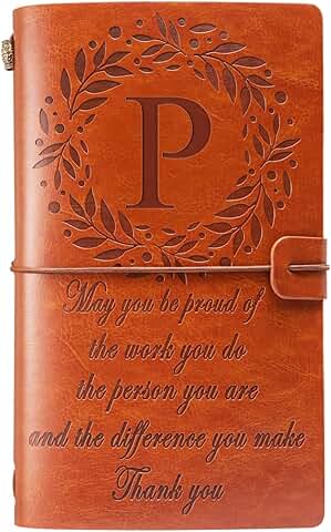 Thank You Monogrammed Leather Journal for Appreciation