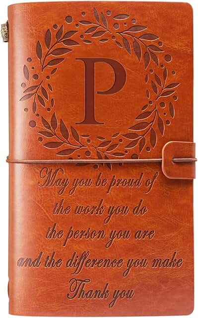 Thank You Monogrammed Leather Journal for Appreciation
