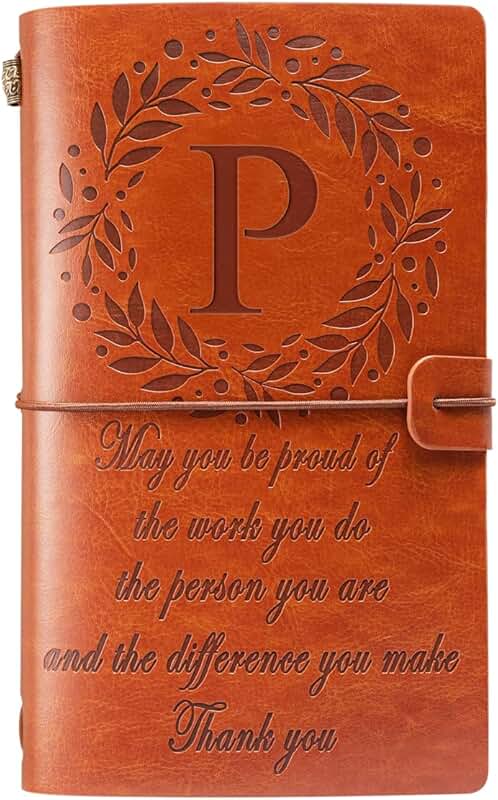 Thank You Monogrammed Leather Journal for Appreciation