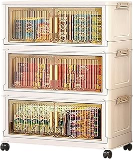 15-Gallon Foldable Rolling Storage Cart with Doors and Windows