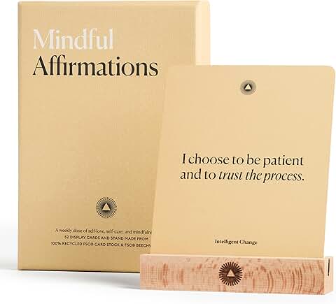 52 Positive Affirmation Cards with Stand for Daily Inspiration