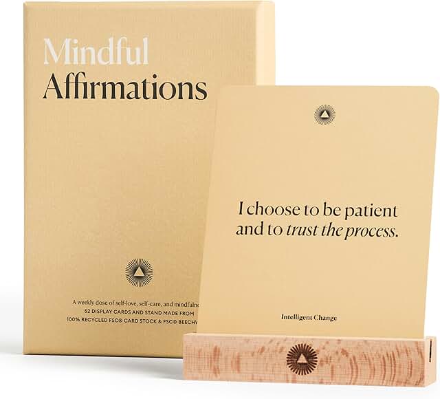 52 Positive Affirmation Cards with Stand for Daily Inspiration