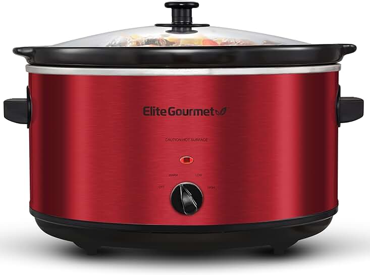 Electric Ceramic Slow Cooker with Adjustable Temp, 8.5 Qt
