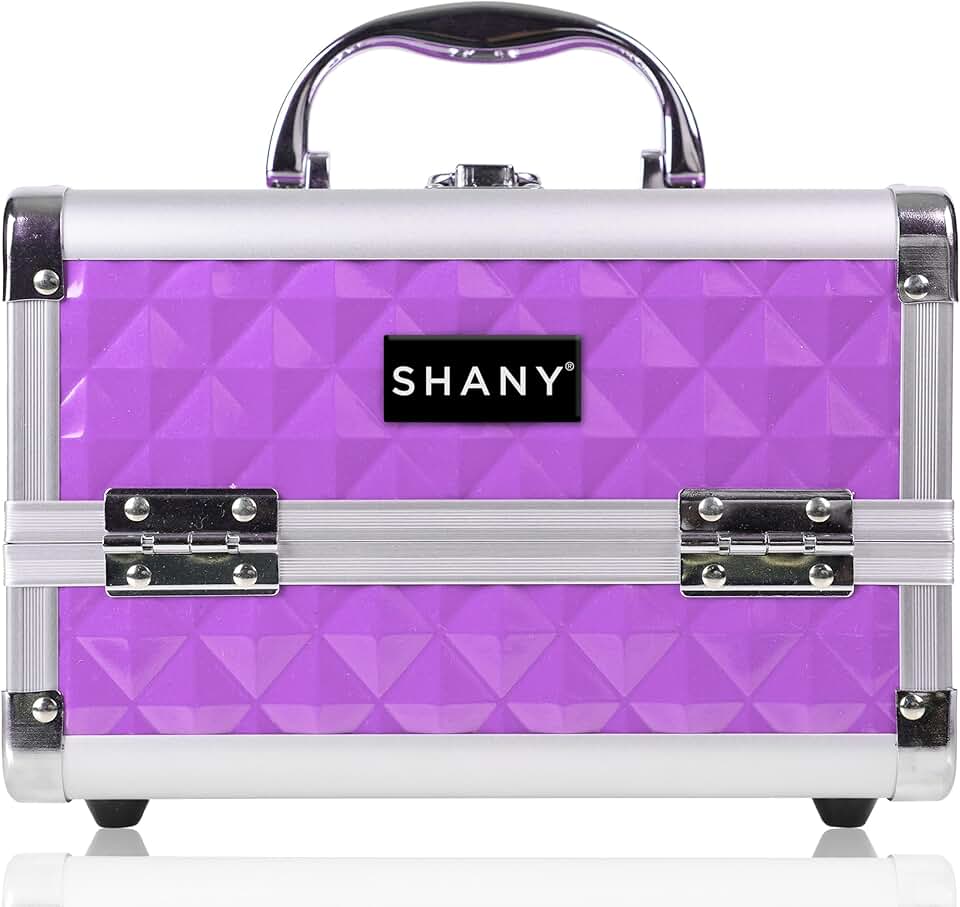 Purple portable makeup and jewelry storage case