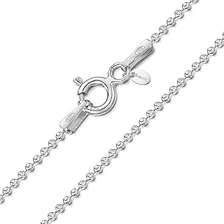 Sterling Silver 1.1mm Ball Chain Necklace for Men and Women