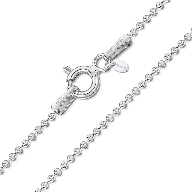 Sterling Silver 1.1mm Ball Chain Necklace for Men and Women