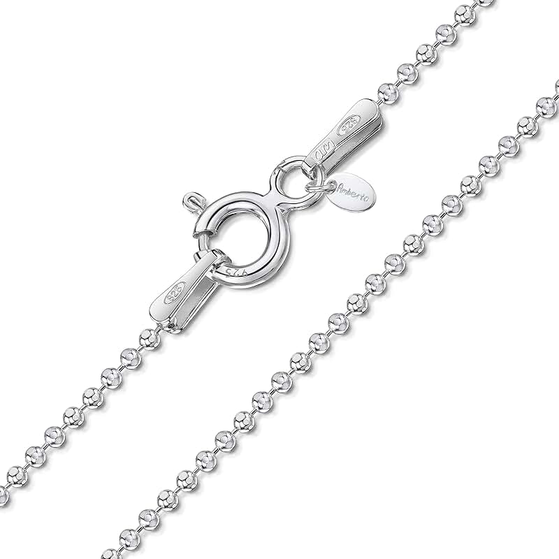 Sterling Silver 1.1mm Ball Chain Necklace for Men and Women