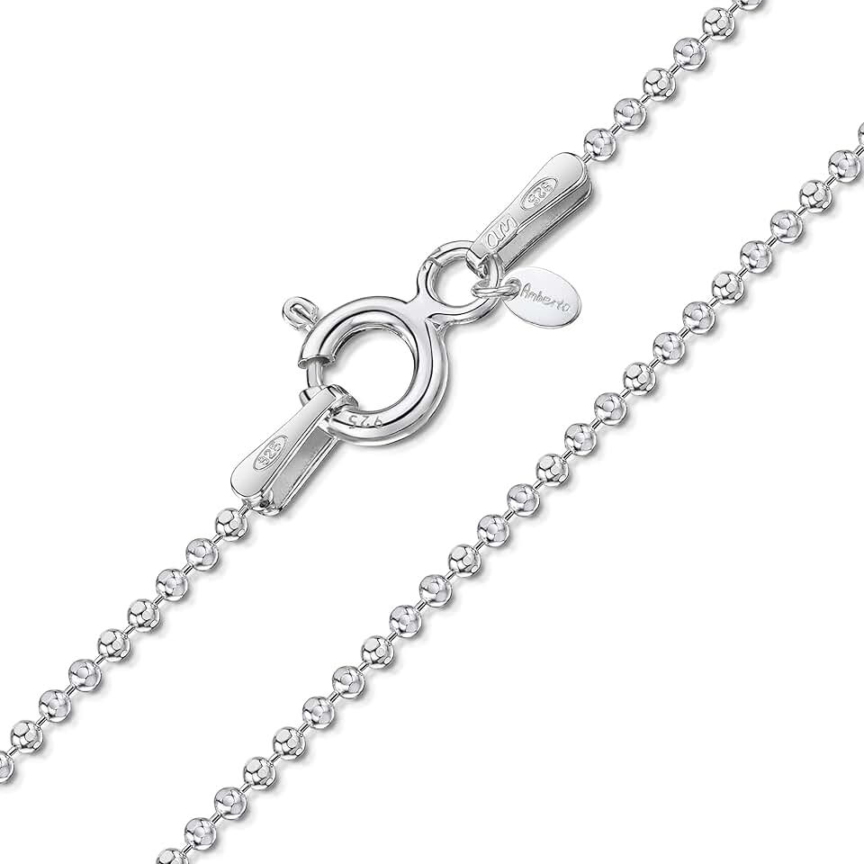 Sterling Silver 1.1mm Ball Chain Necklace for Men and Women