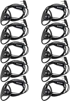10-Pack Walkie Talkie Earpiece with Mic and Headset