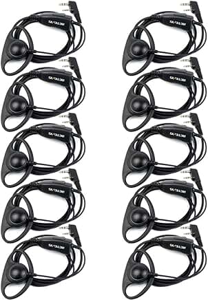 10-Pack Walkie Talkie Earpiece with Mic and Headset