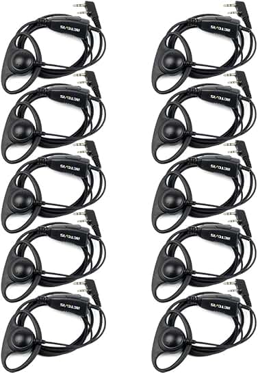 10-Pack Walkie Talkie Earpiece with Mic and Headset