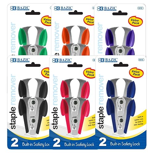 Claw Style Staples Remover with Safety Lock, 2 Pack