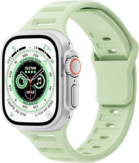 Soft Silicone Waterproof Watch Band for 38mm to 49mm Watches