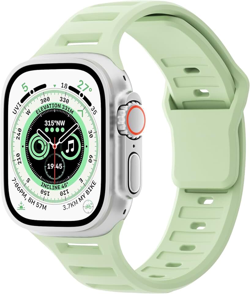 Soft Silicone Waterproof Watch Band for 38mm to 49mm Watches